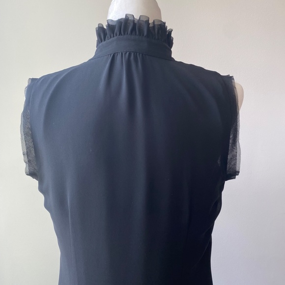 Ann Taylor LOFT Silk Chiffon Sleeveless Dress with Ruffle Collar Dress Size 6 - Picture 6 of 10